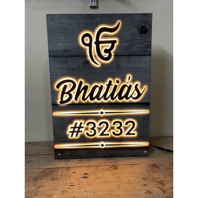 Grey-Wood-Texture-Finish-Acrylic-Led-Name-Plate-waterproof
